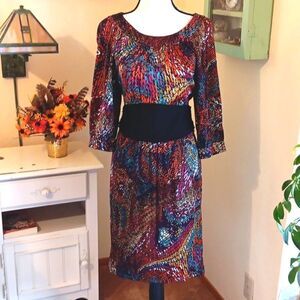 Trina Turk Mosaic Silk Dress Boho Artsy 7